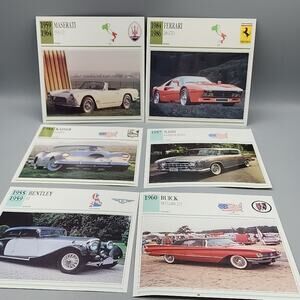 Vintage Sports & Luxury Cars 18 Oversize Cards See Photos Jaguar, Mercedes, Etc